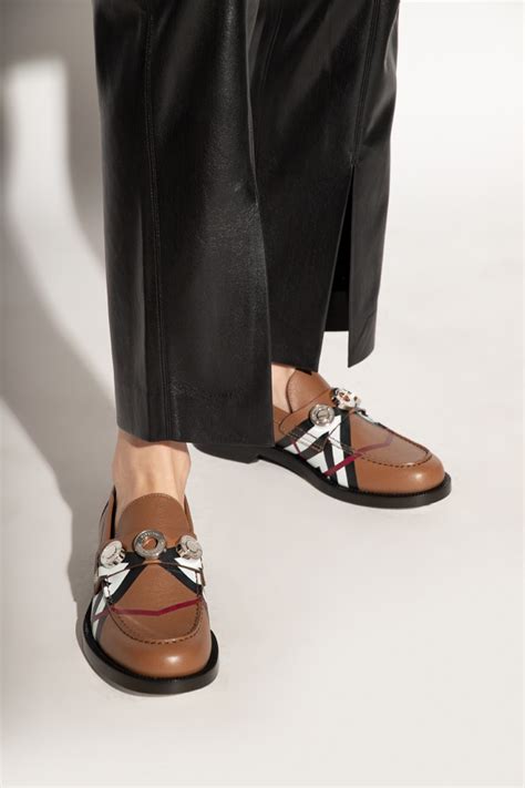 womens burberry flats|burberry loafers women's.